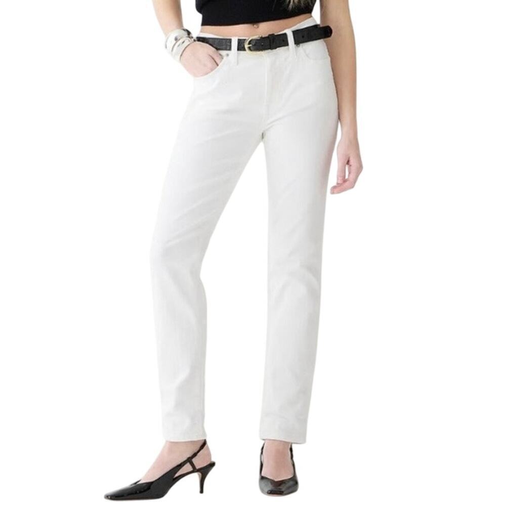 J.Crew White Slim Straight Jeans Women’s 33 High Rise Stretch Denim NWT